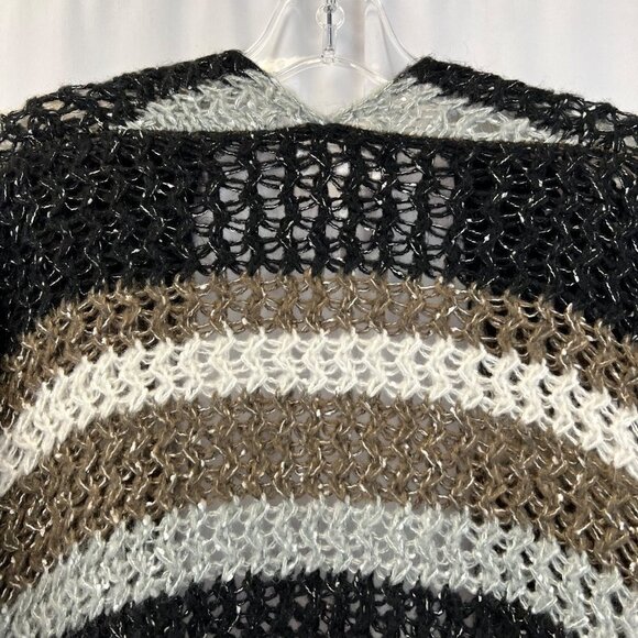 Confess Open Front Multicolor Striped Crochet Long Cardigan Womens Size XL - Picture 5 of 8